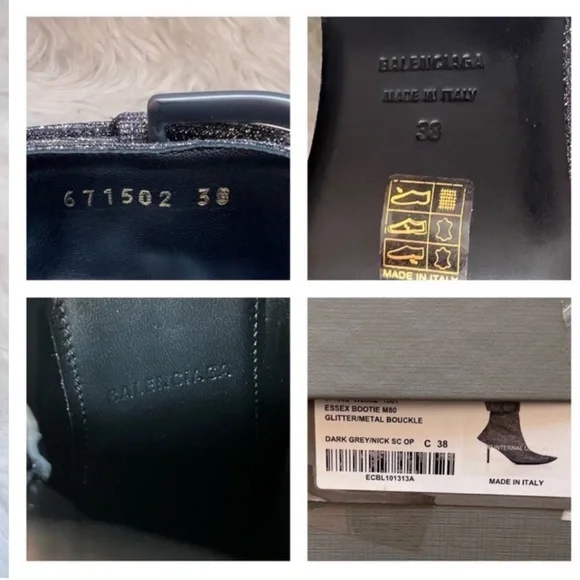 Balenciaga Essex 80mm Metallic Grey Buckle Pointed Toe Ankle Booties - Picture 16 of 16